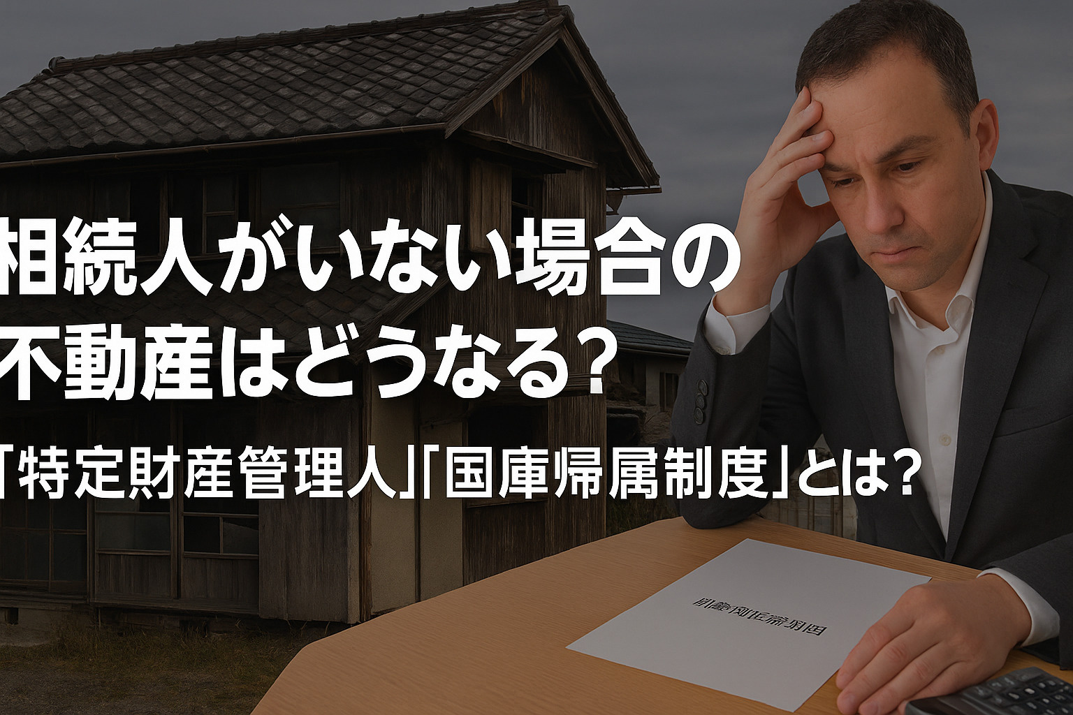 相続人がいない場合の不動産はどうなる？｜「特定財産管理人」「国庫帰属制度」とは？の画像