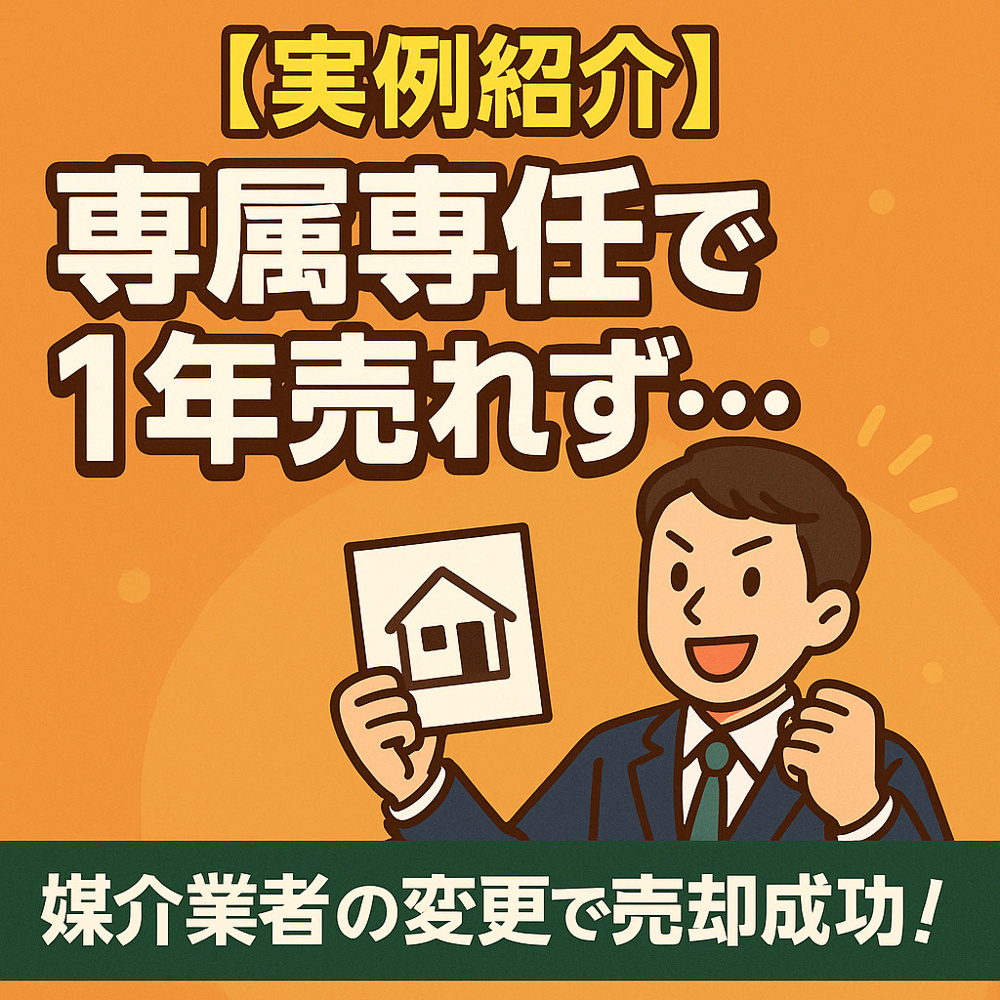 【実例紹介】専属専任で1年売れず…でも媒介業者の変更で3週間で売却！の画像