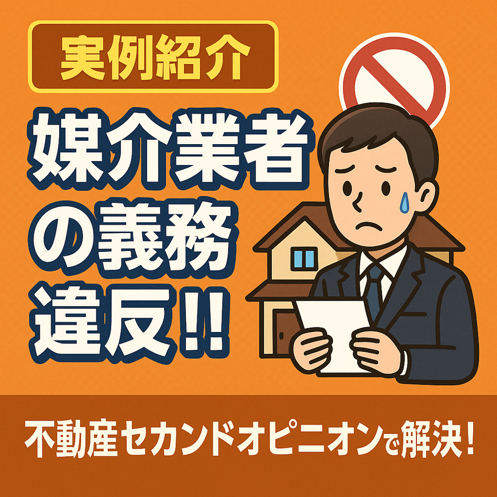 【実例紹介】媒介業者の義務違反‼「不動産セカンドオピニオン」で解決！の画像