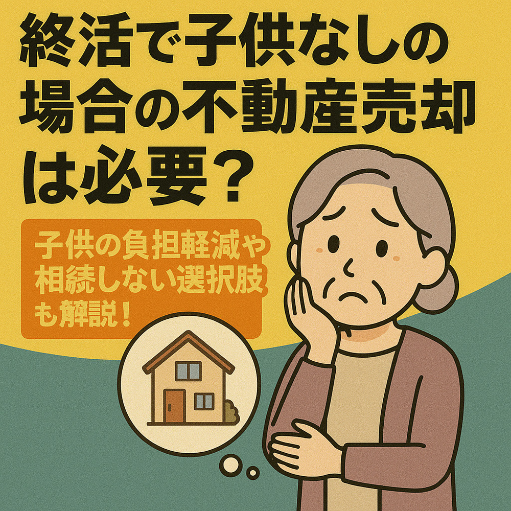 終活で子供なしの場合の不動産売却は必要？子供の負担軽減や相続しない選択肢も解説の画像