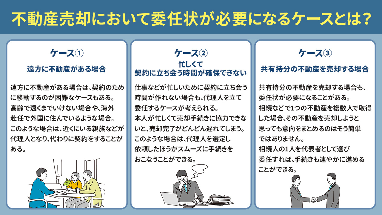 不動産売却において委任状が必要になるケースとは？