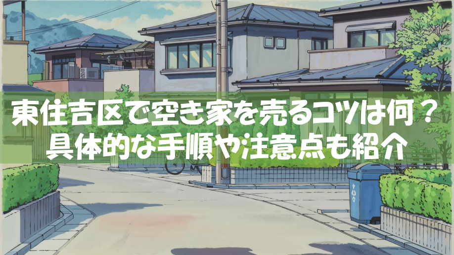 東住吉区で空き家を売るコツは何？具体的な手順や注意点も紹介の画像