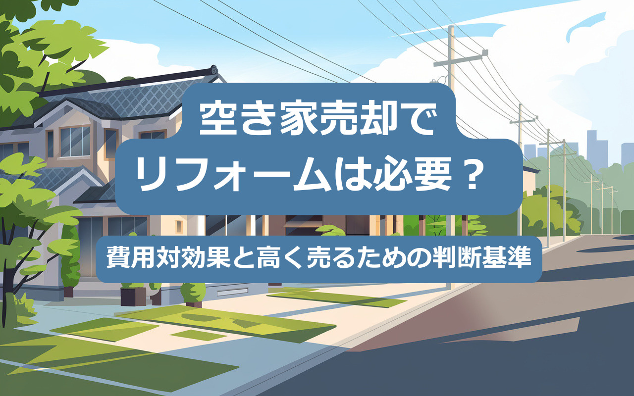 【空き家管理】空き家売却でリフォームは必要？ 費用対効果と高く売るための判断基準の画像
