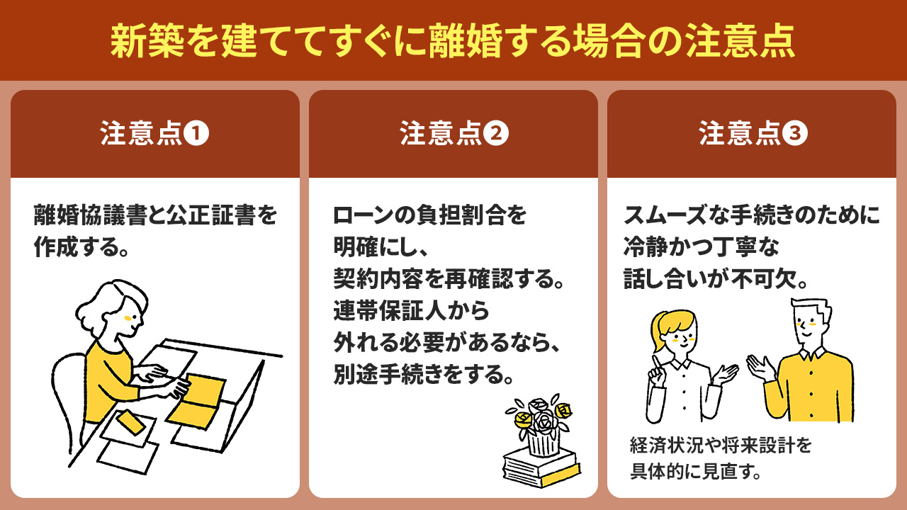 新築を建ててすぐに離婚する場合の注意点