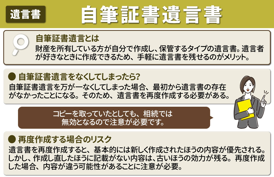相続で自筆証書遺言書を紛失した場合の対処法