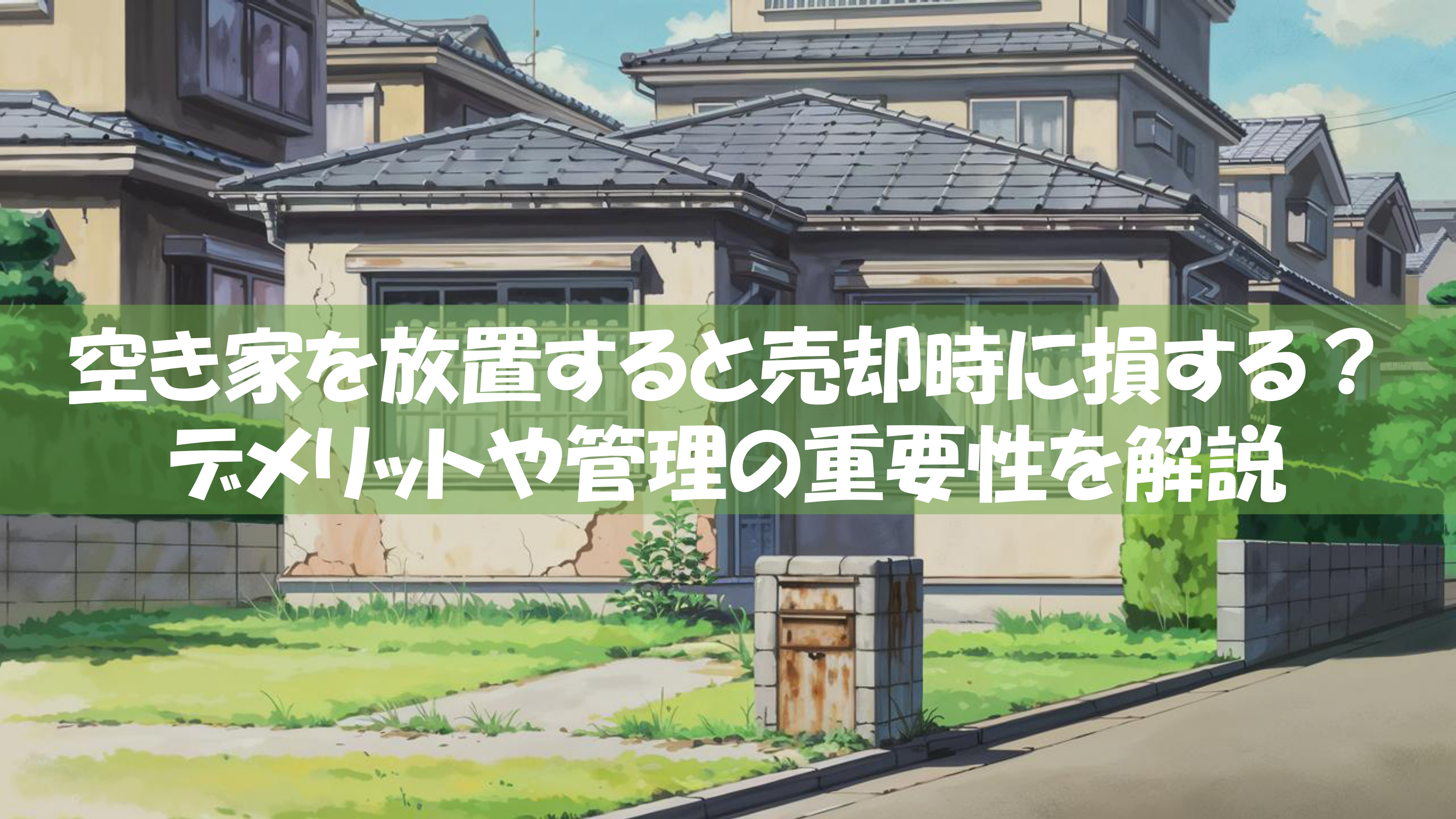 空き家を放置すると売却時に損する？デメリットや管理の重要性を解説の画像