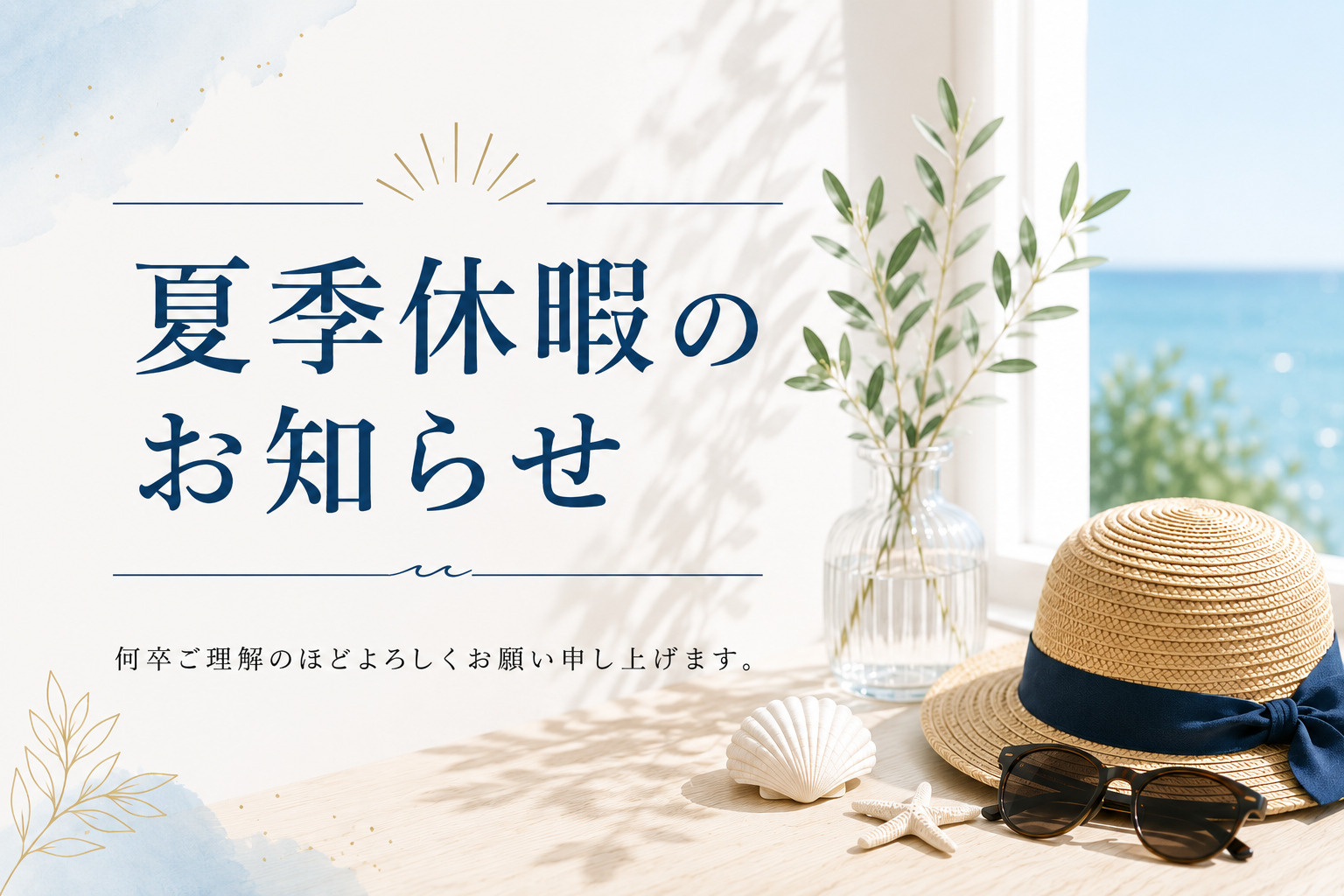 夏季休暇のお知らせの画像