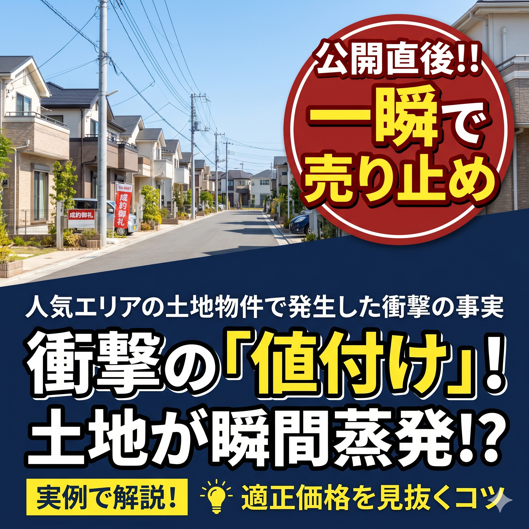 人気エリアの土地が一瞬で売り止め!? 値付けって大事です。