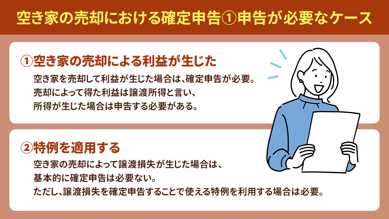 空き家の売却における確定申告①申告が必要なケース