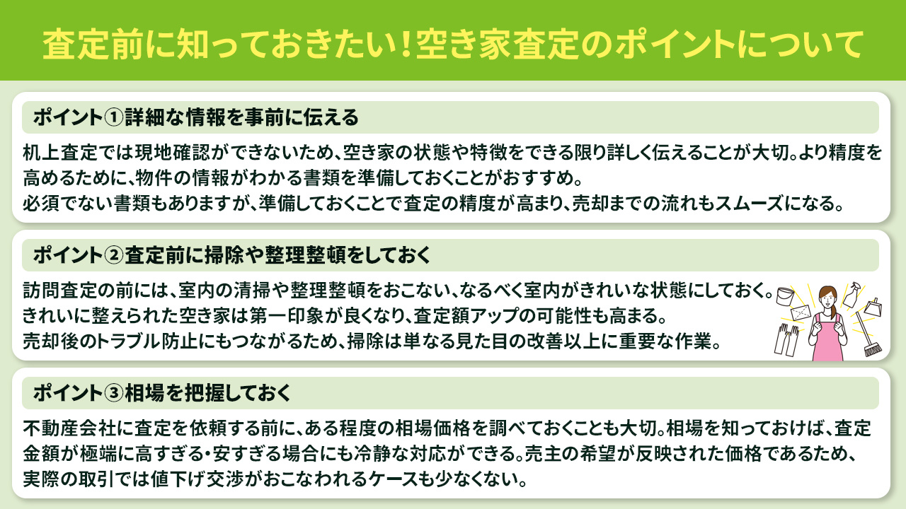 査定前に知っておきたい！空き家査定のポイントについて