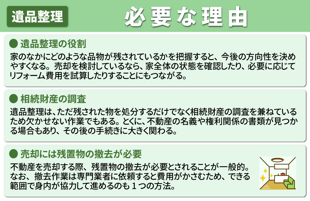 不動産売却前に遺品整理が必要な理由とは？