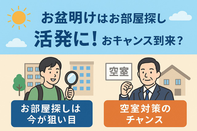 お盆明けはお部屋探しが活発に！空室対策にもチャンス到来‼の画像