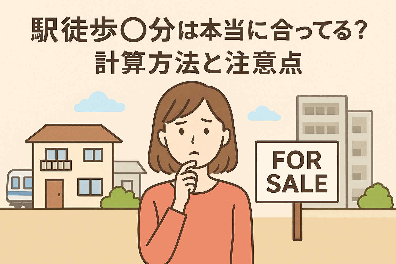 駅徒歩◯分は本当に合ってる？計算方法と注意点の画像