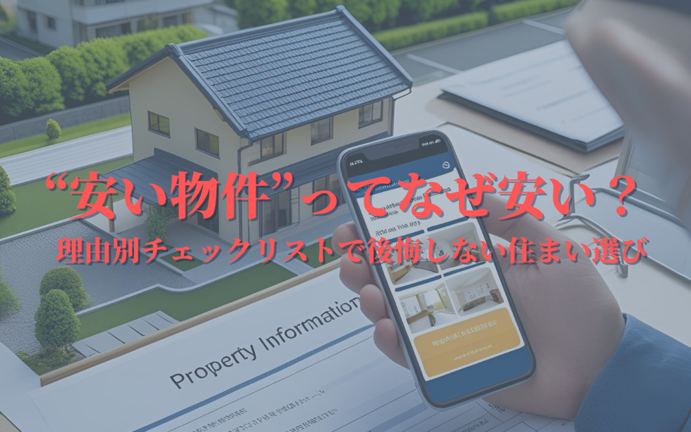 “安い物件”ってなぜ安い？熊本版：理由別チェックリストで後悔しない住まい選びの画像