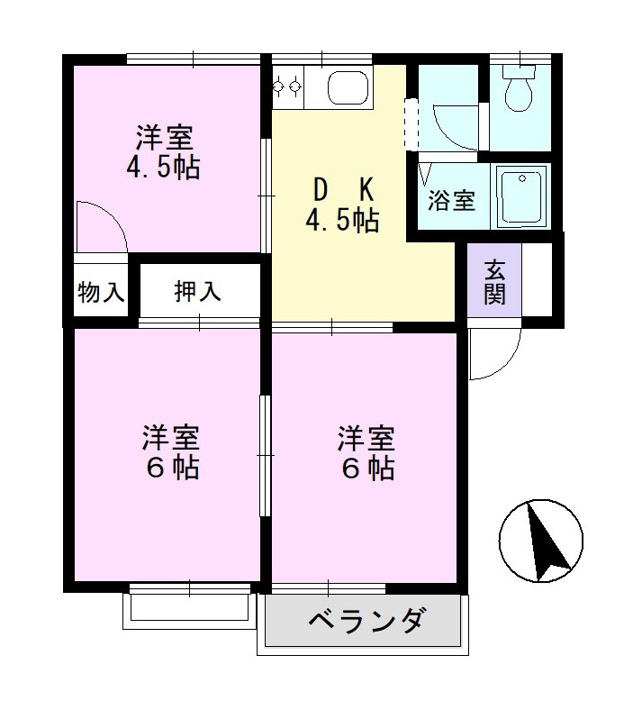 恵那市大井町　賃貸アパートトラッドミホの間取り図