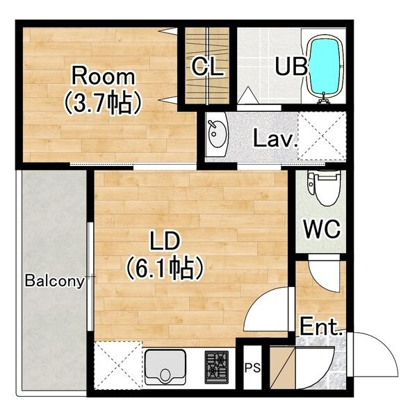 【新築】ココングランジュール芦屋西1｜阪神「芦屋」徒歩9分・敷金礼金ゼロの角部屋1DKの画像