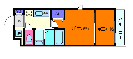 AILE青木Ⅱ【青木駅2分×新築】1DK 26.34㎡|宅配BOX・バイク置場・防犯カメラ/敷金ゼロで初期費用◎の画像