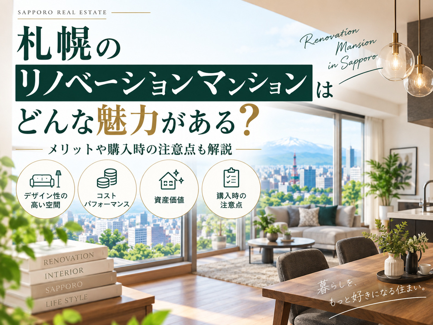 札幌のリノベーションマンションはどんな魅力がある?メリットや購入時の注意点も解説の画像