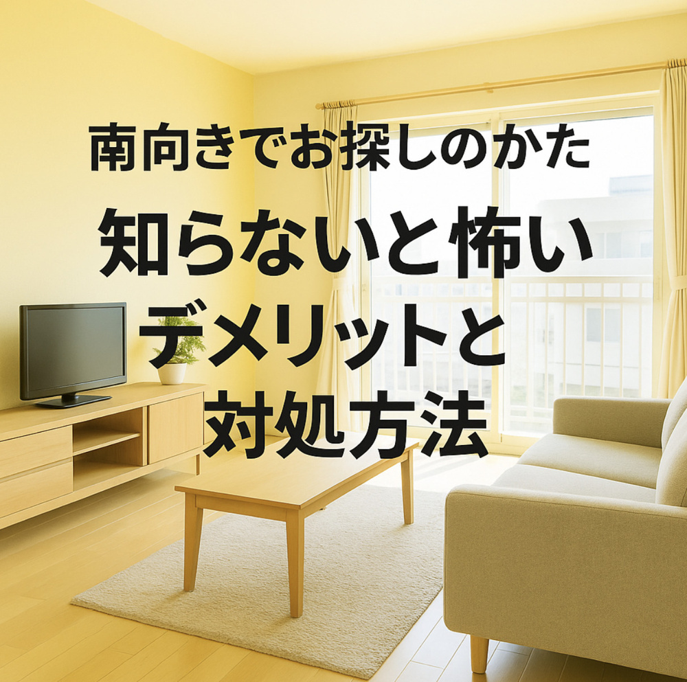 南向きでお探しのかた知らないと怖いデメリットと対処方法の画像