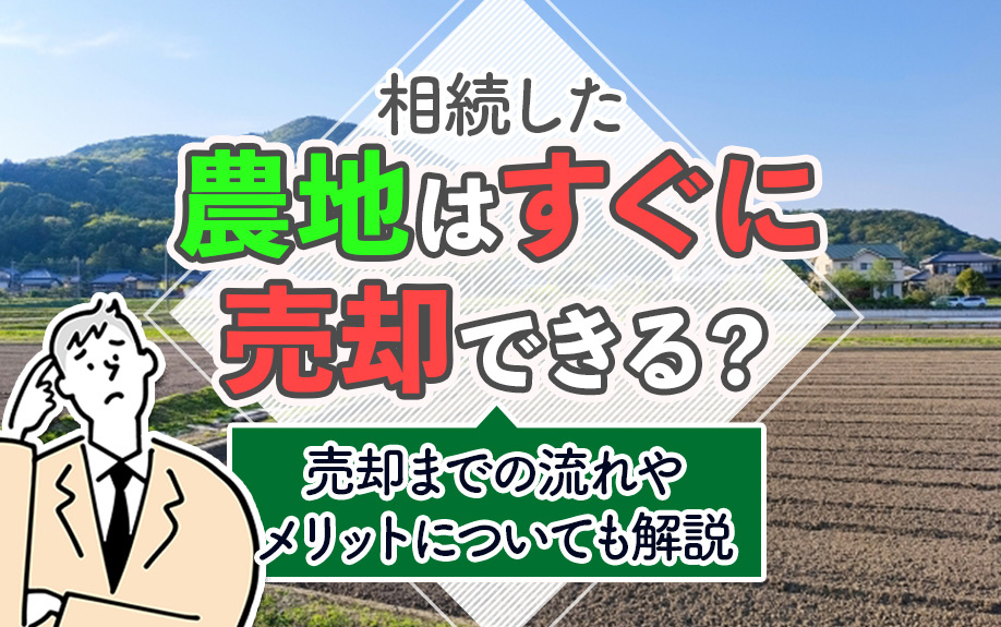 相続した農地はすぐに売却できる？売却までの流れやメリットについても解説