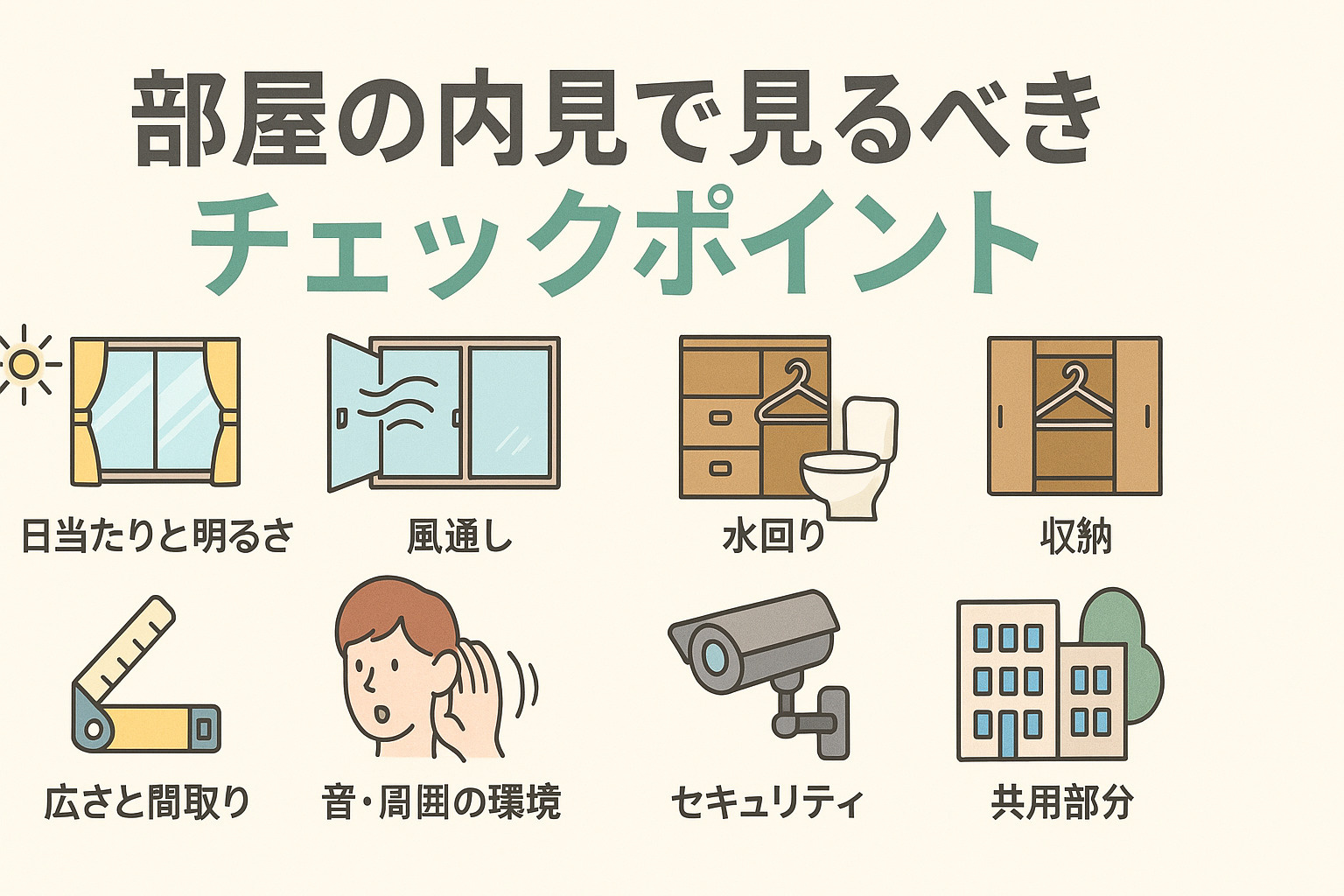 部屋の内見で見るべきポイントの画像