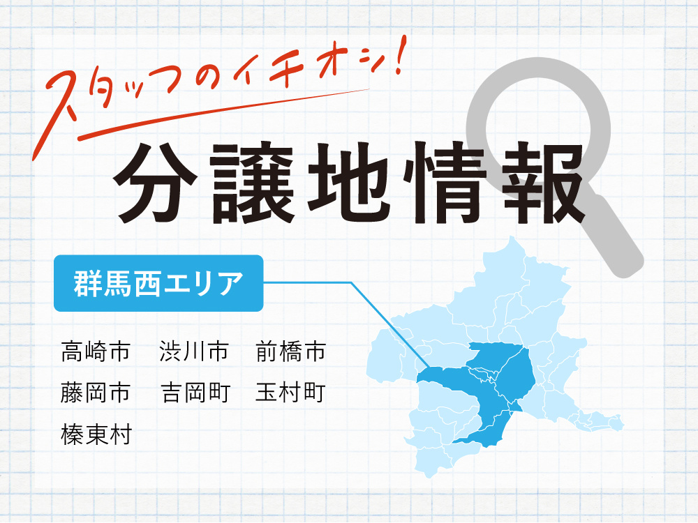 群馬県西部エリア（高崎市・前橋市・渋川市・藤岡市・玉村町・吉岡町・榛東村）の分譲地情報分譲地情報