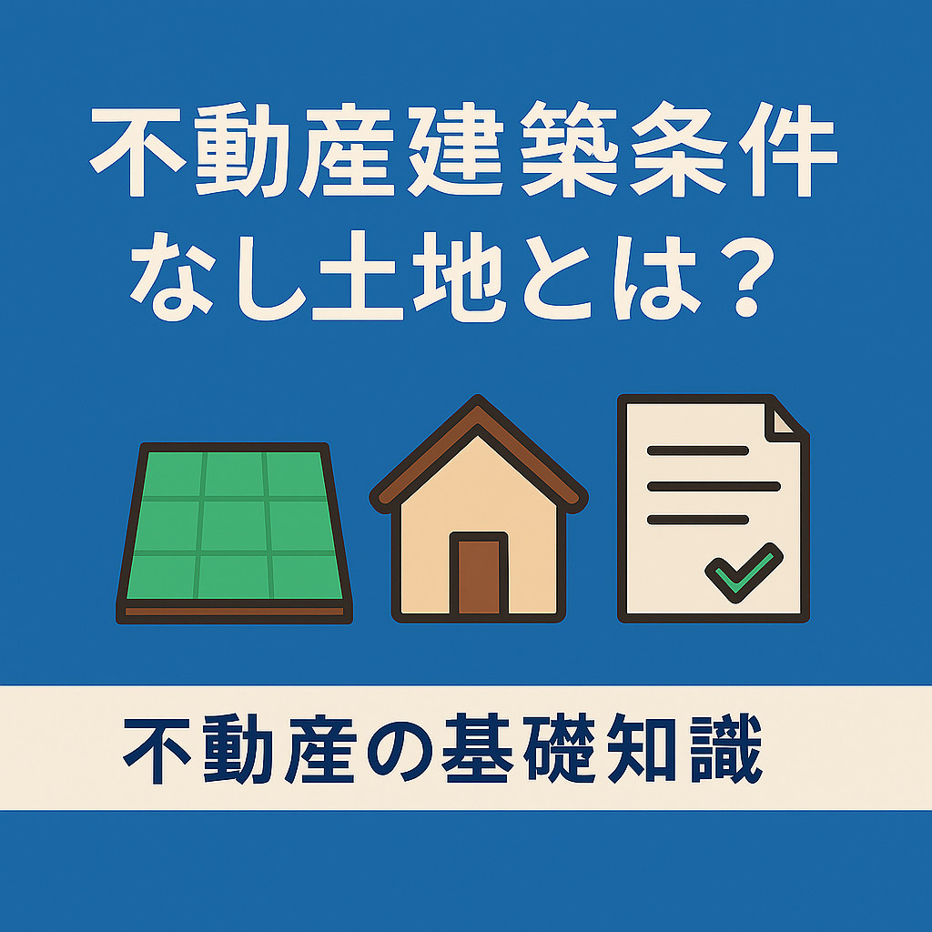  不動産の基礎知識：建築条件なし土地とは？意味・注意点・メリットをわかりやすく解説！の画像