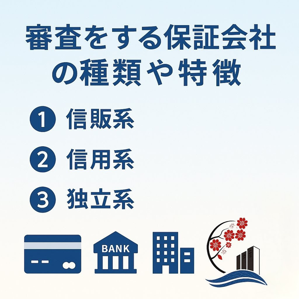 【審査をする保証会社の種類や特徴】の画像