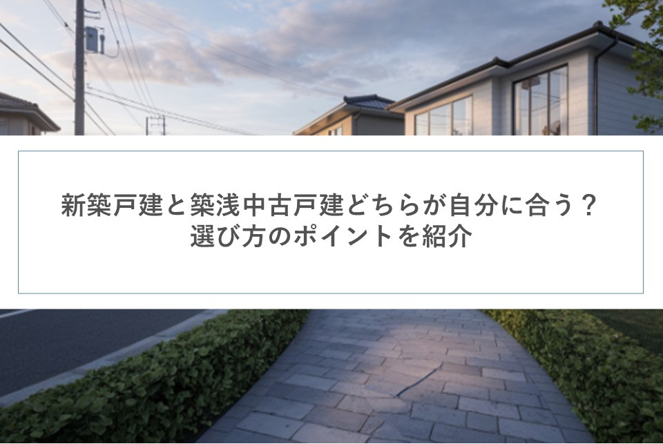 新築戸建と築浅中古戸建どちらが自分に合う?選び方のポイントを紹介の画像