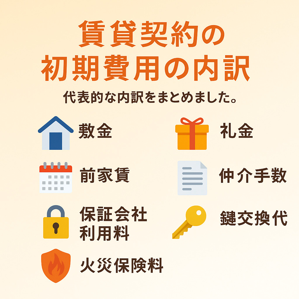 賃貸契約の初期費用の内訳をわかりやすく解説！の画像