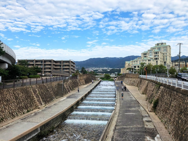 【六甲道からすぐ】住吉川ランニングコースで自然と街並みを楽しむの画像