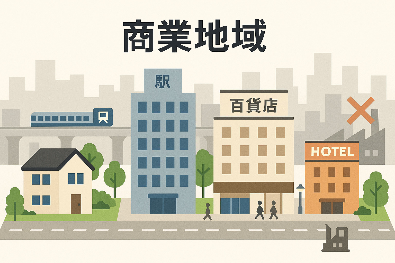  不動産 商業地域とは？ 都市の中心を支える用途地域の画像