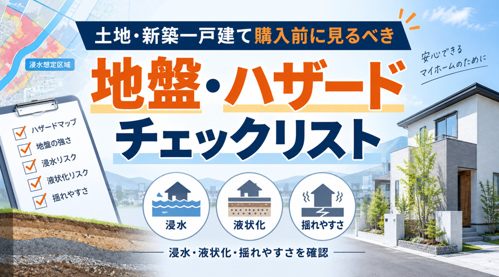 土地・新築一戸建て購入前に見るべき 「地盤・ハザード」チェックリストの画像