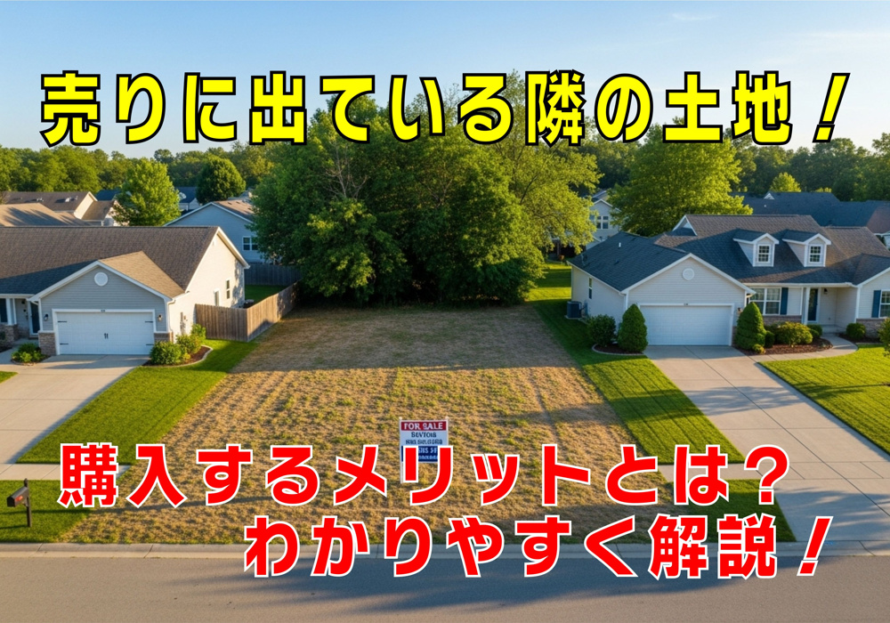 不動産Q&A：売りに出ている隣の土地！ 購入するメリットとは？の画像