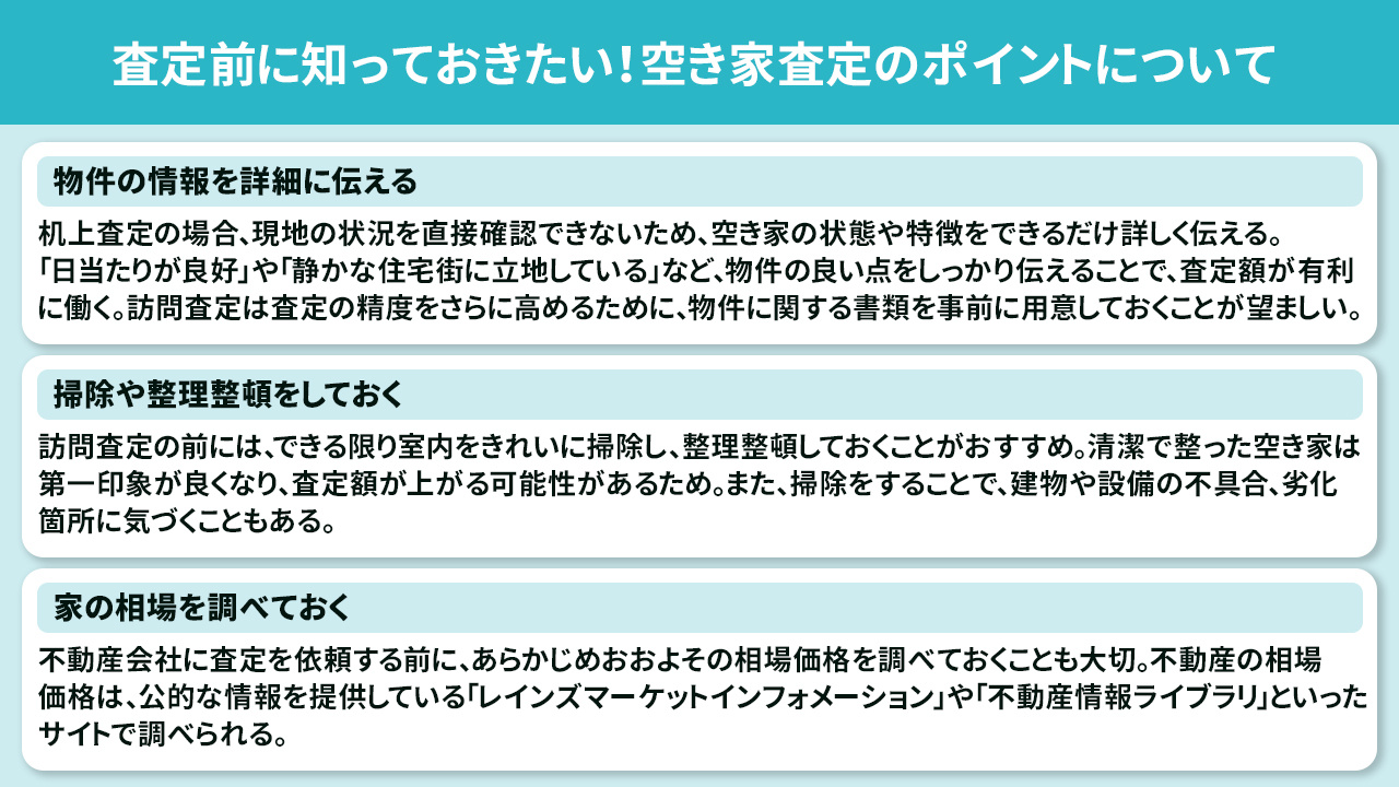 査定前に知っておきたい！空き家査定のポイントについて