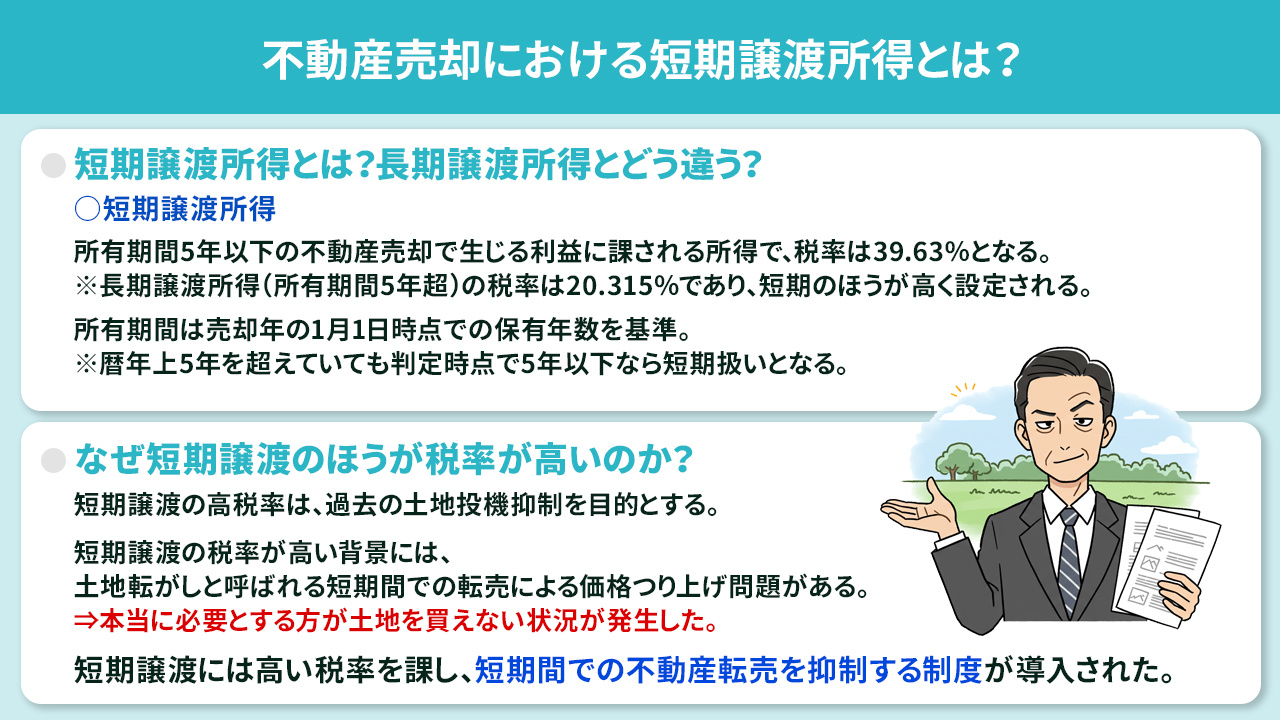 不動産売却における短期譲渡所得とは？