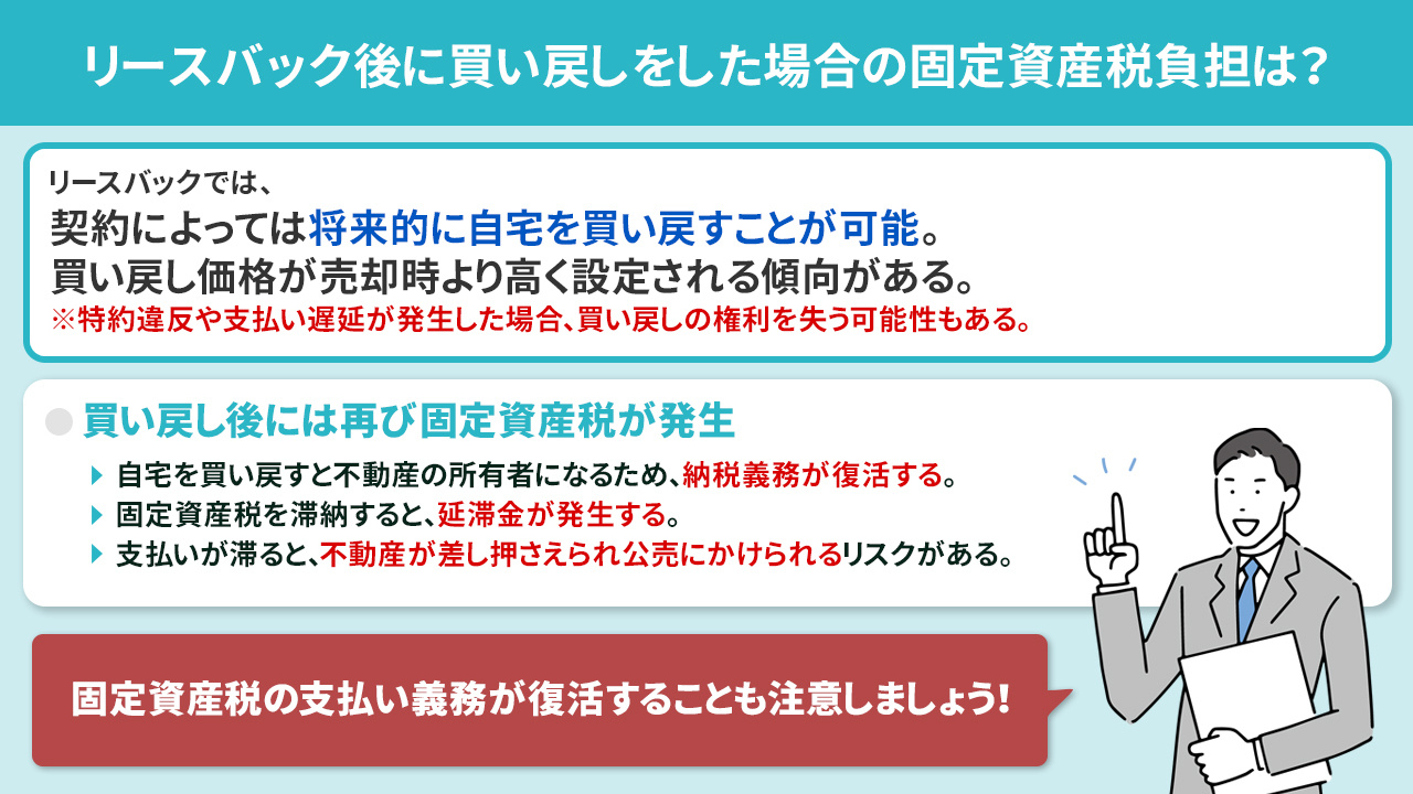 リースバック後に買い戻しをした場合の固定資産税負担は？