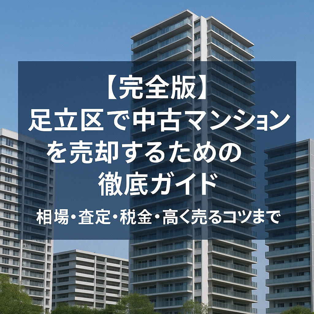 【完全版】足立区で中古マンションを売却するための徹底ガイド  〜相場・査定・税金・高く売るコツまで〜の画像