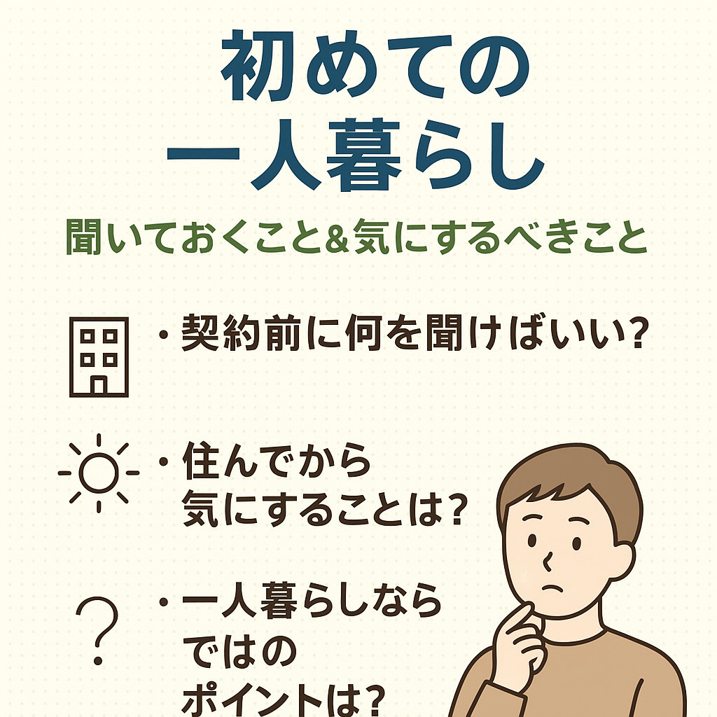 初めての一人暮らしで失敗しないために｜聞いておくこと＆気にするべきことの画像