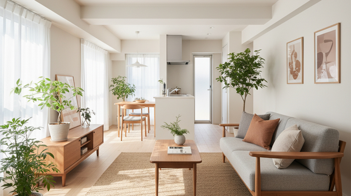 リノベーションで生まれ変わったマンションのリビング