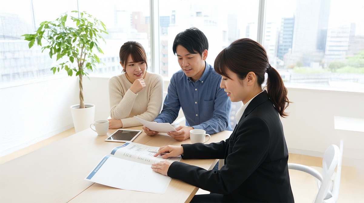 築古マンションについてプロに相談する夫婦