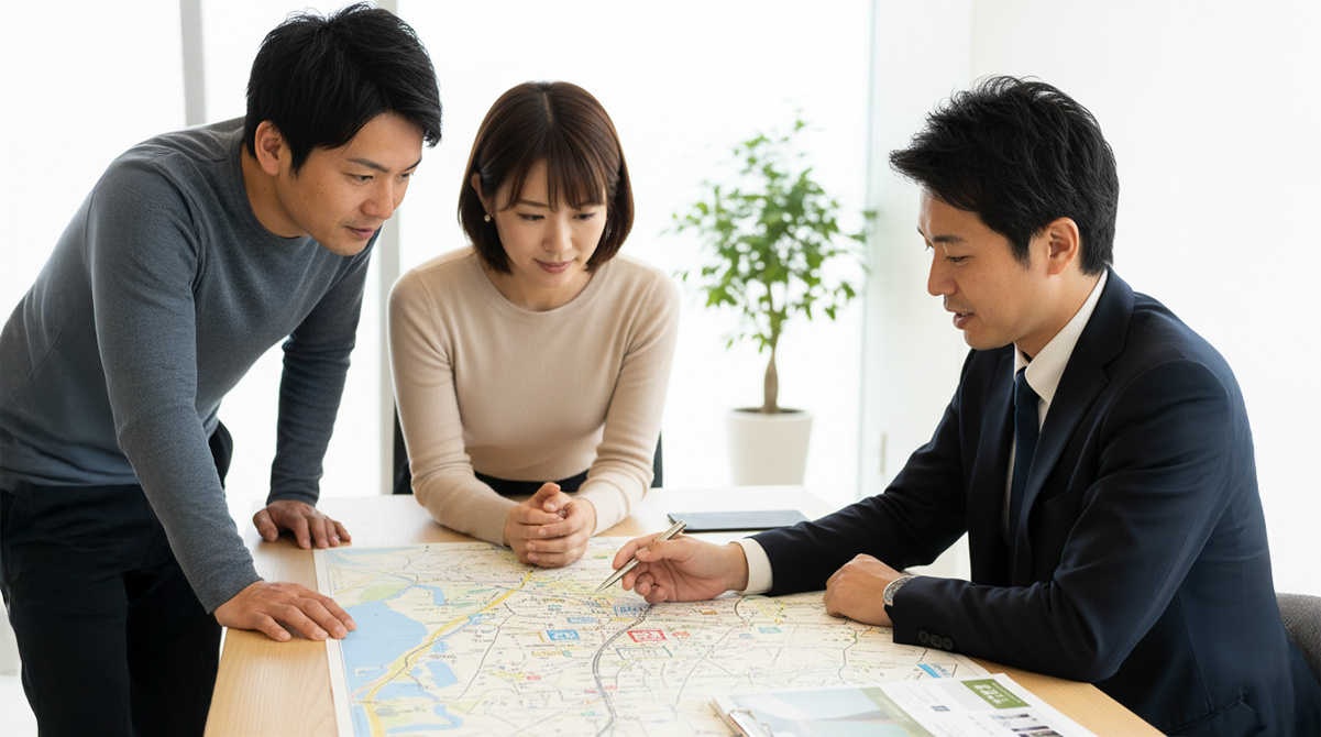 二人用のワークスペースがあるリビング