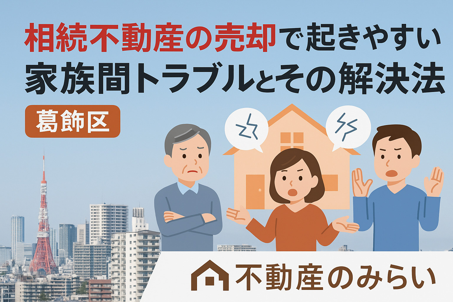 【葛飾区版】相続不動産売却で起きやすい家族間トラブルとその解決法  〜円満な相続と不動産売却のために知っておきたいポイント〜の画像