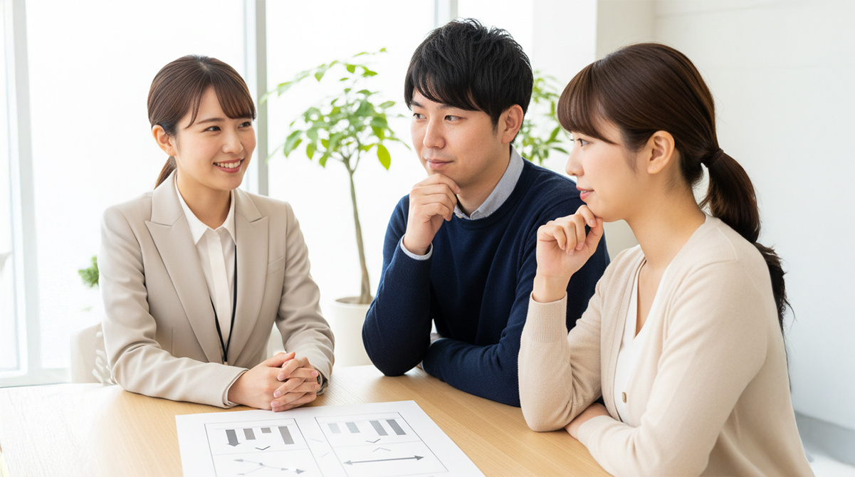 住宅ローンについてプロに相談する夫婦