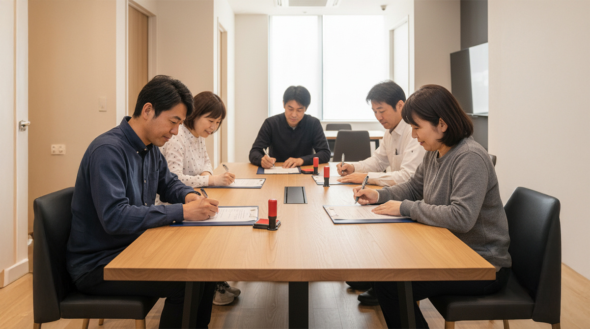 通行・掘削の承諾書をイメージしたイラスト