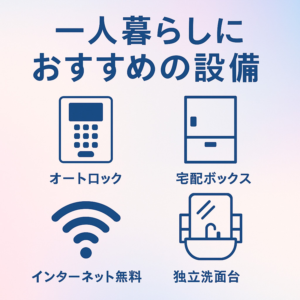 「エステートなごみが解説！一人暮らしにおすすめの設備」 の画像