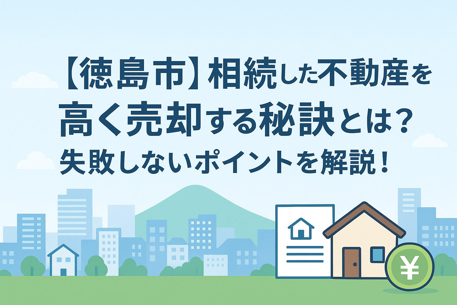 【徳島市】相続した不動産を高く売却する秘訣とは？失敗しないポイントを解説！の画像