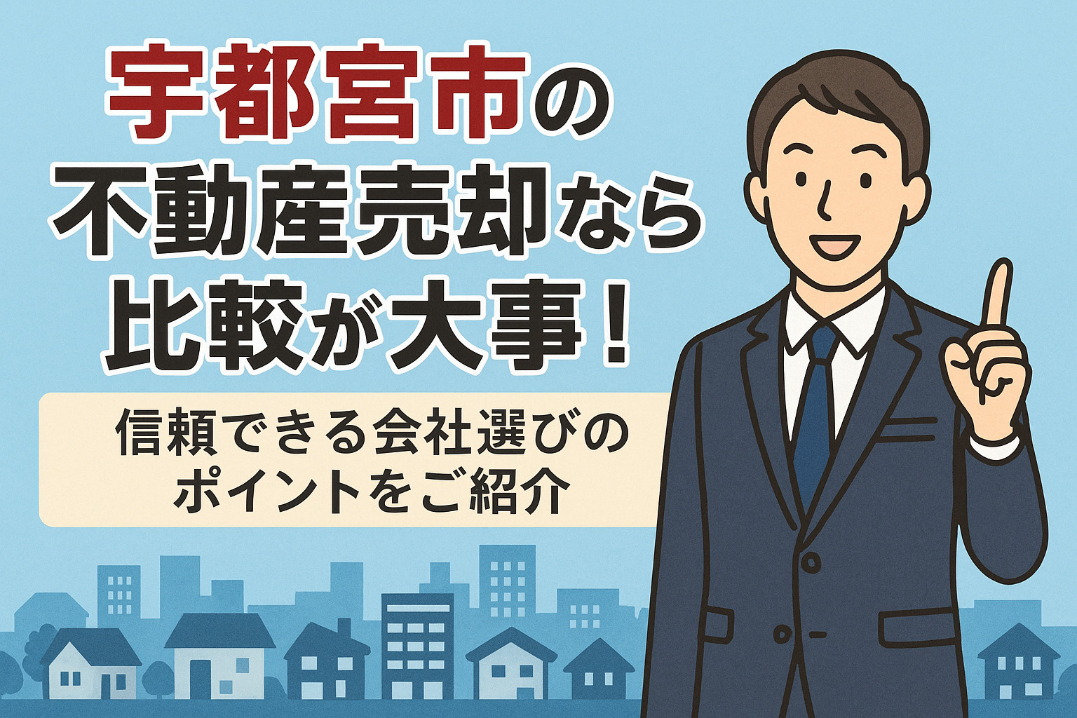 宇都宮市の不動産売却なら比較が大事！信頼できる会社選びのポイントをご紹介の画像