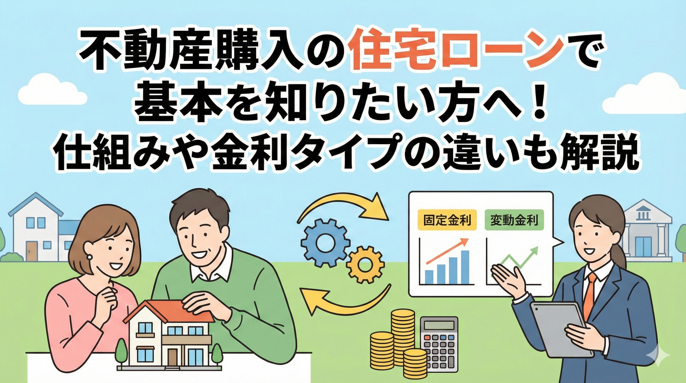不動産購入の住宅ローンで基本を知りたい方へ！仕組みや金利タイプの違いも解説の画像