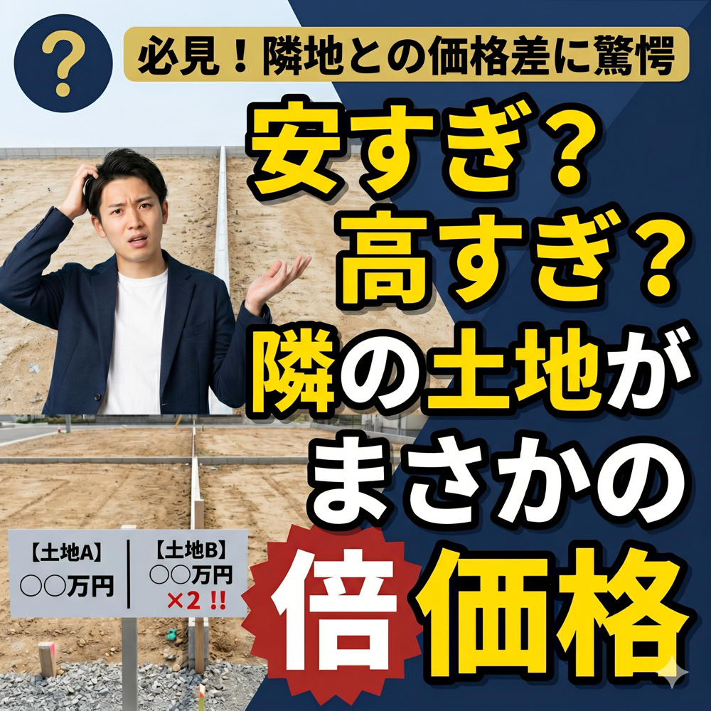 安すぎ？高すぎ？隣の土地がまさかの倍価格の画像